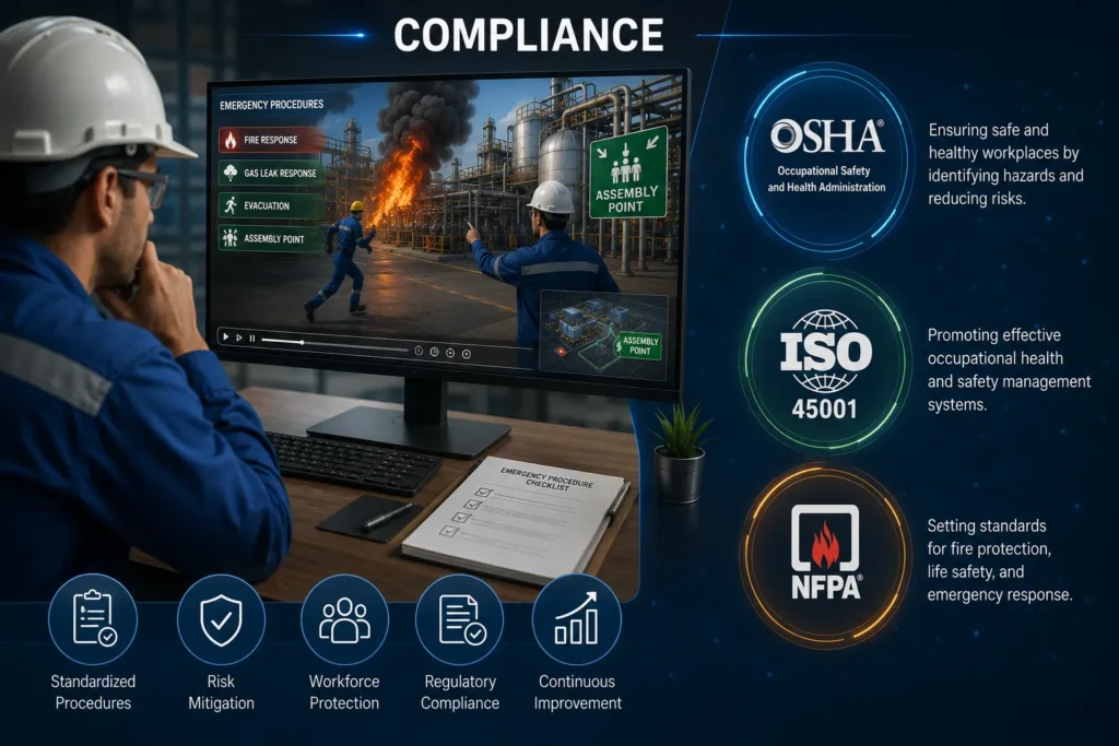 Emergency response training supporting workplace safety compliance