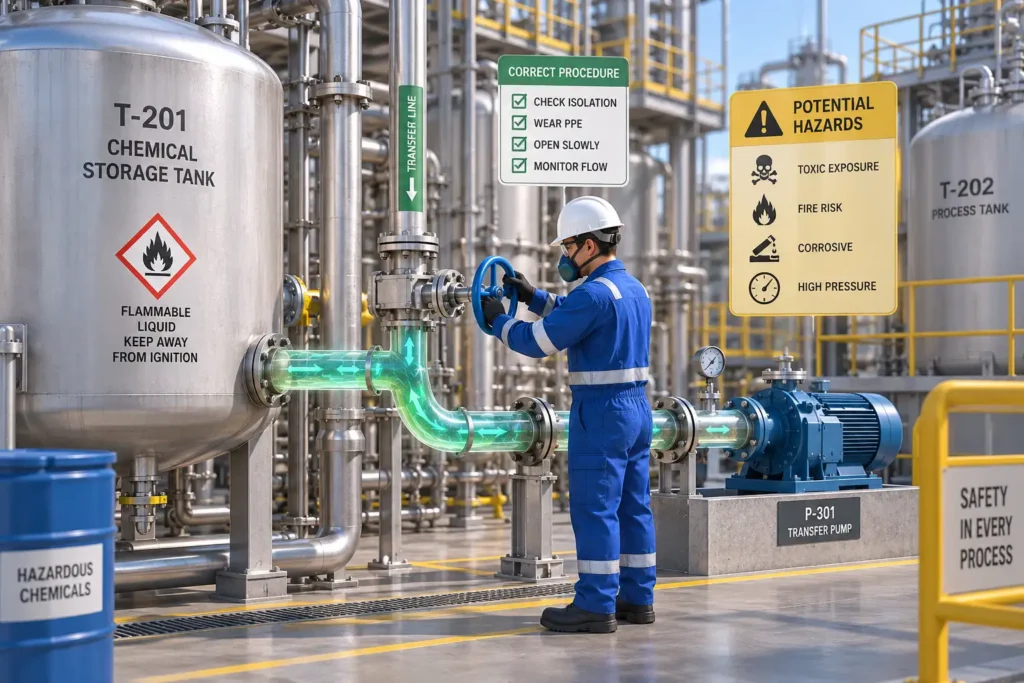 3D process safety animation for chemical industry procedures