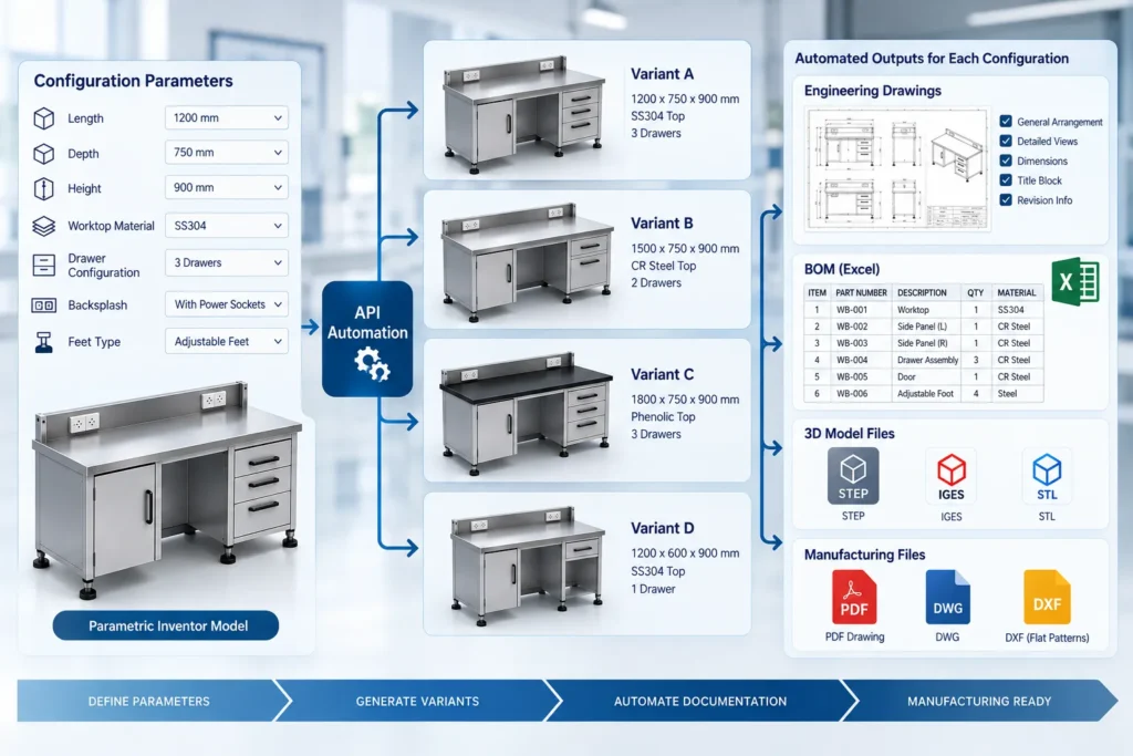 Autodesk Inventor automation for configurable products and engineering documentation