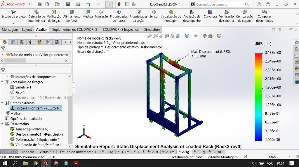 FEA stress analysis of fitness equipment showing von Mises stress distribution across the frame
