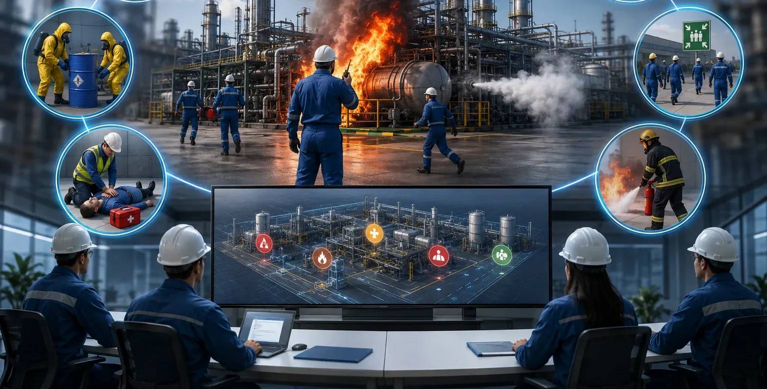 Emergency Response Training using 3D Safety Animation for industrial workforce safety