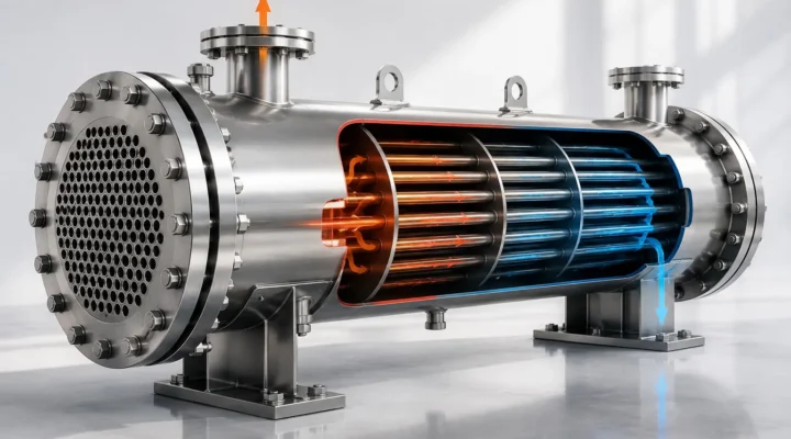 Product Animation vs Product Rendering of a shell and tube heat exchanger