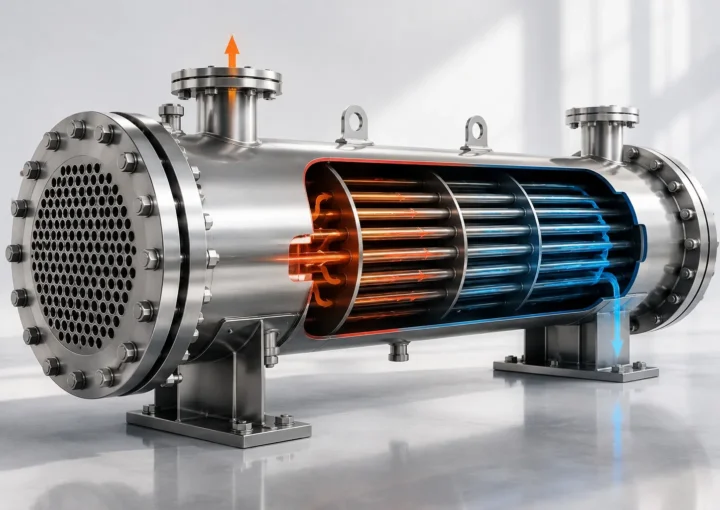 Product Animation vs Product Rendering of a shell and tube heat exchanger