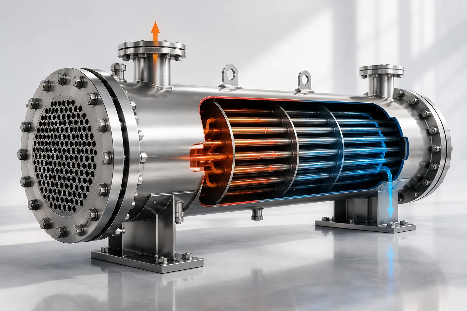 Product Animation vs Product Rendering of a shell and tube heat exchanger