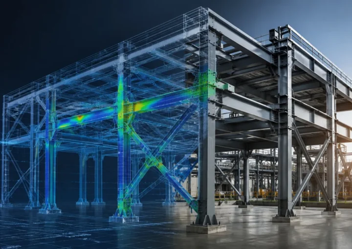 Structural analysis of a steel structure before fabrication