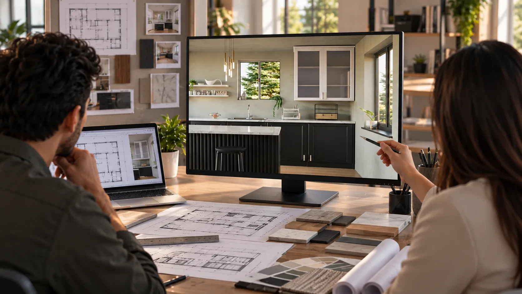 Interior rendering helping a client visualize and approve a design before construction