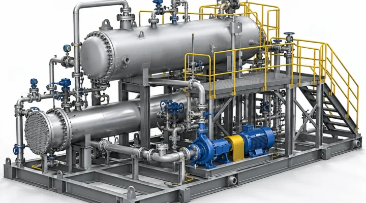 3D CAD model of oil and gas process equipment skid