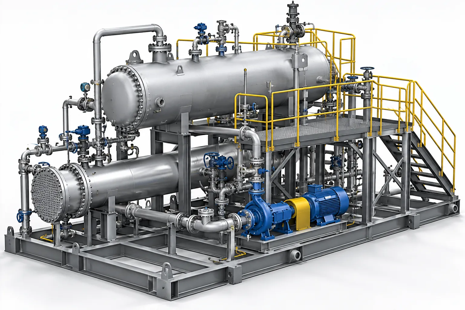 3D CAD model of oil and gas process equipment skid