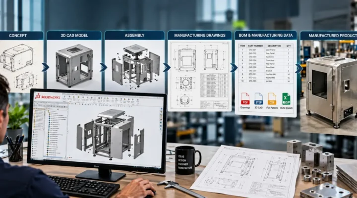 Product design in SolidWorks from concept model to manufacturing-ready CAD
