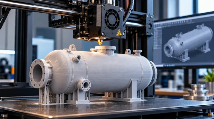 Industrial 3D printer producing a pressure vessel prototype for engineering applications. - 3D Printing