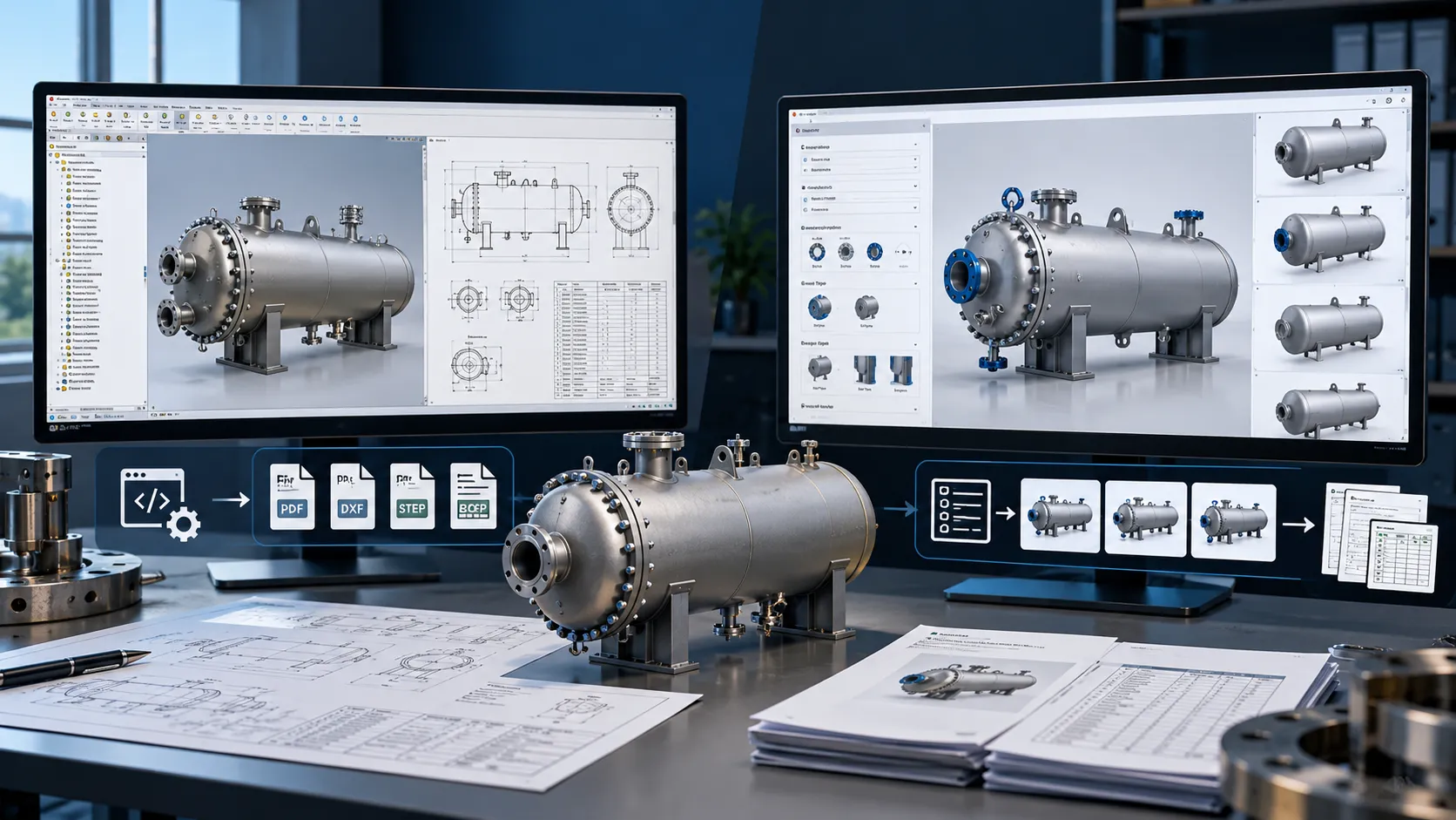 Pressure vessel CAD automation using SolidWorks API Automation and rule-based product configuration